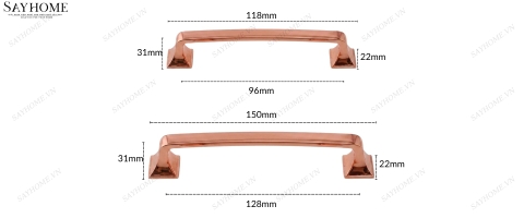 Tay nắm tủ hiện đại màu vàng hồng Rose Gold SH10VH4 tại thành phố Hồ Chí Minh