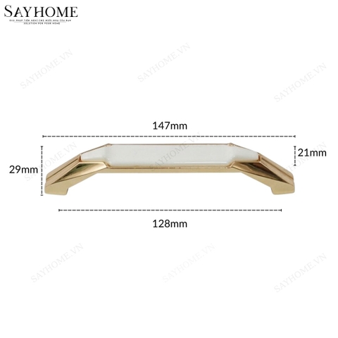 Tay nắm tủ tân cổ điển màu vàng mặt sứ trắng  SH10VT63 tại thành phố Hồ Chí Minh