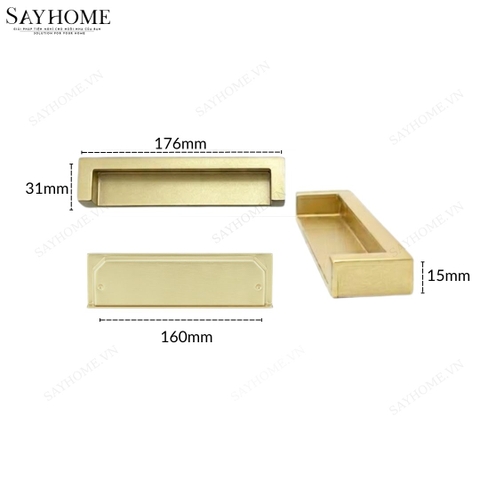 Tay nắm âm tủ hiện đại màu đen và vàng SH1068