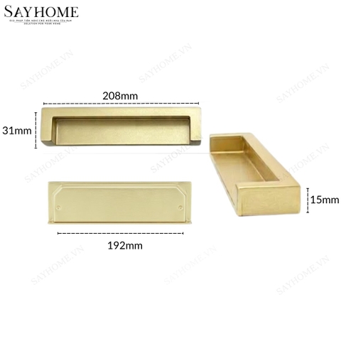 Tay nắm âm tủ hiện đại màu đen và vàng SH1068