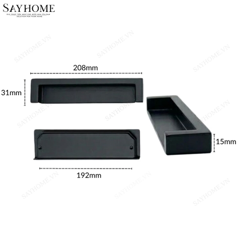 Tay nắm âm tủ hiện đại màu đen và vàng SH1068