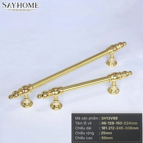 Tay nắm tủ tân cổ điển màu vàng gold 18k SH13V88 tại thành phố Hồ Chí Minh