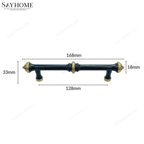 Thông số kĩ thuật Tay nắm đũa tân cổ điển Vintage màu đen vàng SH1681 tại Thành phố Hồ Chí Minh
