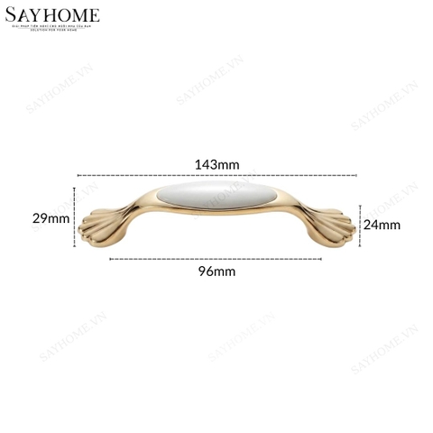Thông số kĩ thuật Tay nắm tủ tân cổ điển Vintage màu vàng mặt sứ trắng không hoa văn SH18VT02H tại Thành phố Hồ Chí Minh