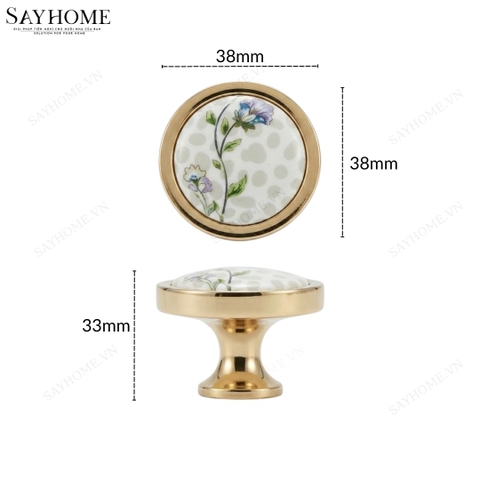 Núm tủ tân cổ điển vintage gốm sứ hoa văn SH1809 tại thành phố Hồ Chí Minh