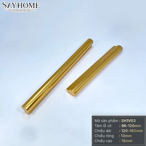 Tay nắm tủ hiện đại thanh tròn màu vàng gold SH1V03 tại thành phố Hồ Chí Minh