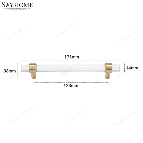 Tay nắm tủ hiện đại acrylic đế liên kết đồng SH22D03 tại thành phố Hồ Chí Minh