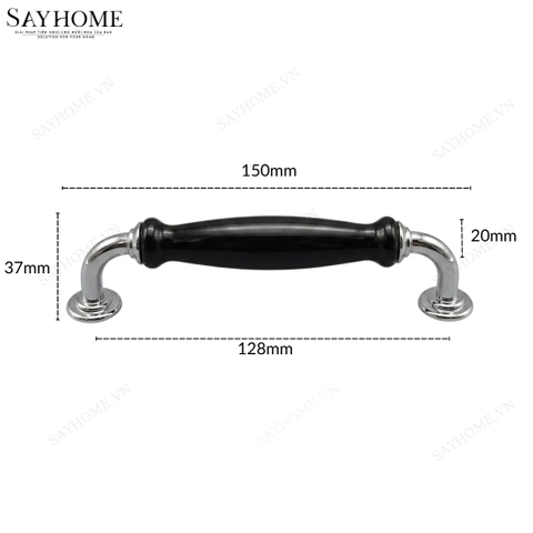 Tay nắm tủ tân cổ điển Vintage màu đen inox SH22D15 tại thành phố Hồ Chí Minh