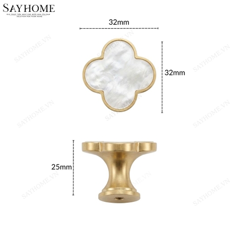 Núm tủ hiện đại màu vàng gold mặt hoa bốn cánh SH22V76N tại thành phố Hồ Chí Minh