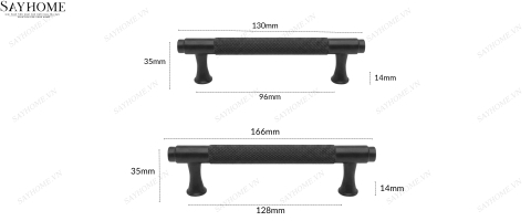 Tay nắm đũa hiện đại màu đen SH2811 tại Tân Bình