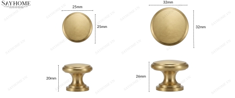Núm tủ tân cổ điển vintage màu vàng gold SH3V03N tại thành phố Hồ Chí Minh