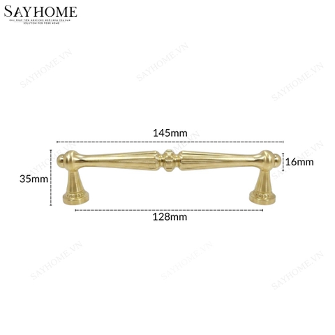 Tay nắm tủ tân cổ điển vintage màu vàng gold SH3113