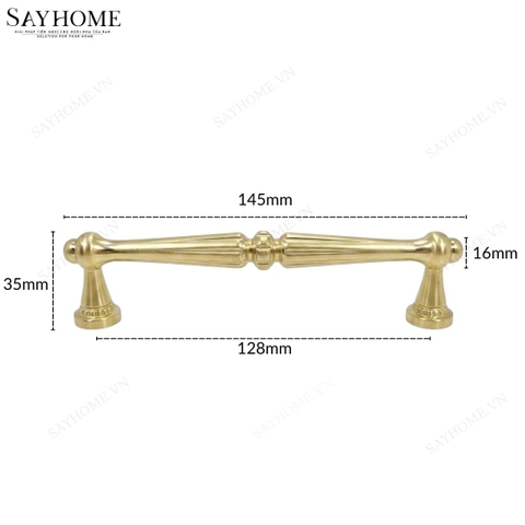 Tay nắm tủ tân cổ điển vintage màu vàng gold SH3113