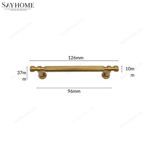 Tay nắm đũa tân cổ điển vintage màu vàng đồng SH3177