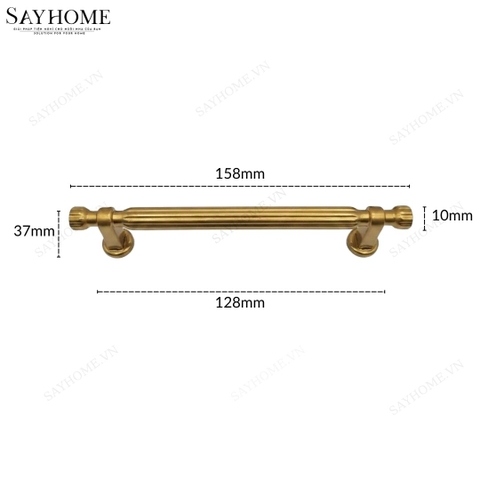 Tay nắm đũa tân cổ điển vintage màu vàng đồng SH3177