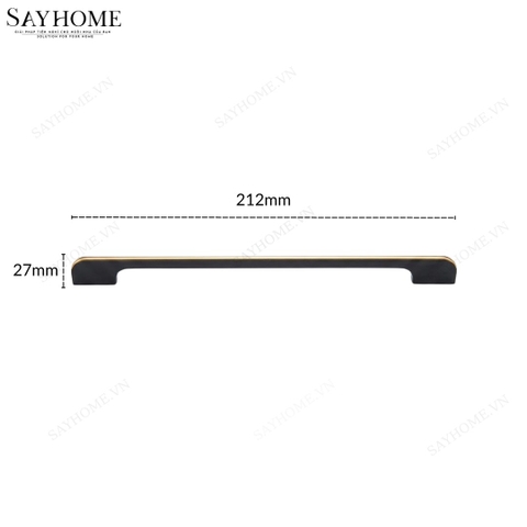 Tay nắm tủ áo thanh dài hiện đại màu đen mặt vàng SH3601 tại thành phố Hồ Chí Minh
