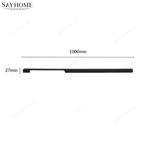 Tay nắm tủ áo thanh dài hiện đại màu đen mặt vàng SH3601 tại thành phố Hồ Chí Minh