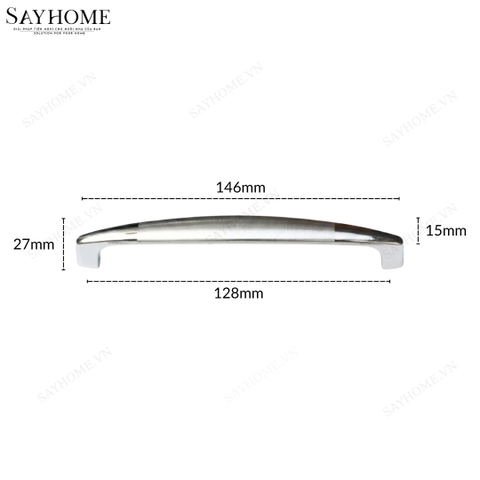 Tay nắm tủ hiện đại màu inox bóng SH5276 tại Tân Bình