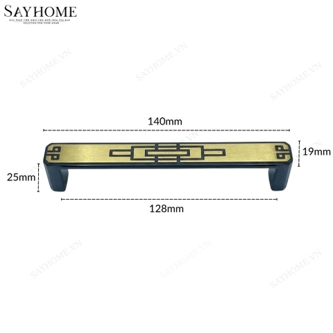 Tay nắm tủ tân cổ điển màu vàng đen SH5506