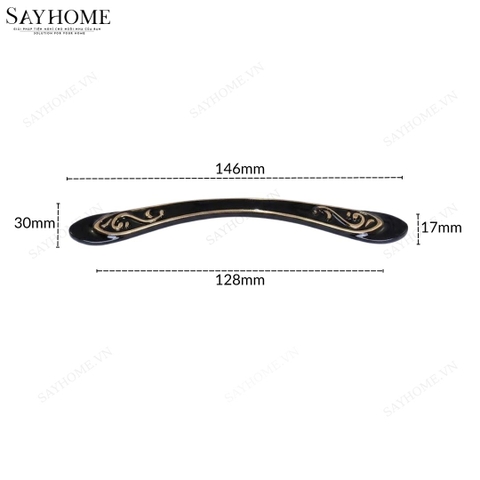 Tay nắm tủ tân cổ điển Vintage màu đen vàng SH5510 tại thành phố Hồ Chí Minh
