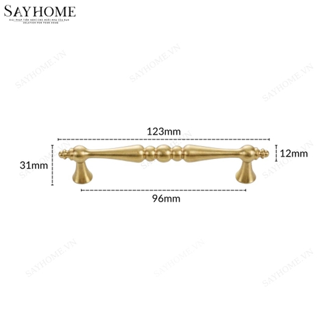 Tay nắm tủ tân cổ điển Vintage màu vàng gold SH5513