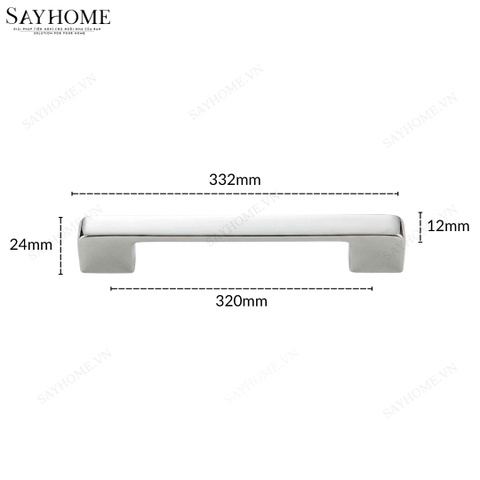 Tay nắm tủ hiện đại màu inox bóng SH5523
