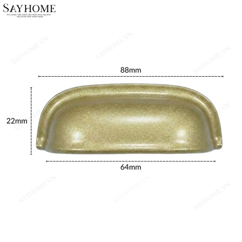 Tay nắm tủ hiện đại bán nguyệt màu vàng gold SH5585