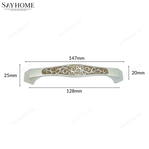 Tay nắm tủ tân cổ điển vintage màu bạc vàng SH5587