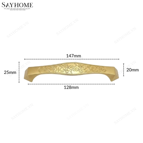 Tay nắm tủ tân cổ điển vintage màu vàng gold SH5587