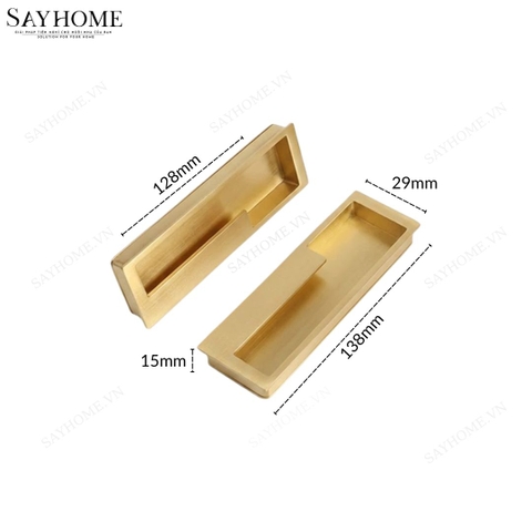 Tay nắm âm tủ hiện đại màu vàng gold SH5589