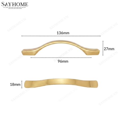 Tay nắm tân cổ điển Vintage màu vàng gold SH5598
