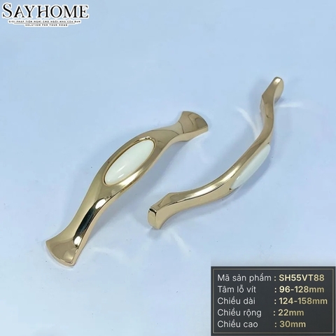 Tay nắm tủ tân cổ điển Vintage màu vàng gold mặt sứ trắng SH55VT88 tại thành phố Hồ Chí Minh