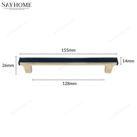 Tay nắm tủ hiện đại màu vàng gold đen SH5652 tại Tân Bình