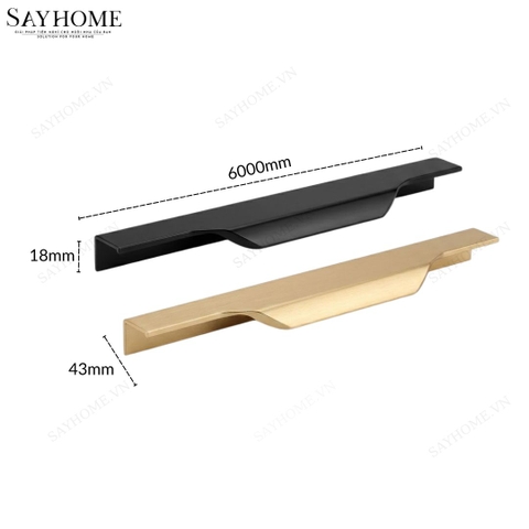 Tay nắm tủ thanh dài hiện đại màu đen và vàng SH5663