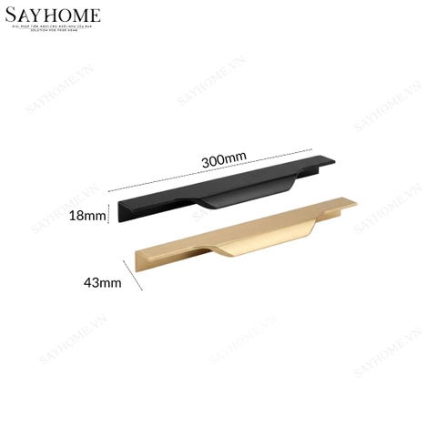 Tay nắm tủ thanh dài hiện đại màu đen và vàng SH5663