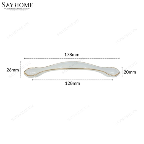 Tay nắm tủ tân cổ điển Vintage màu trắng vàng SH5707