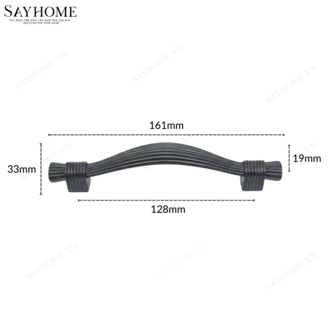 Tay nắm tủ tân cổ điển màu đen SH8001