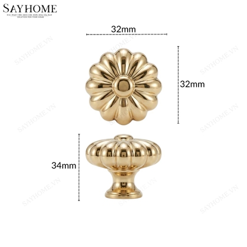 Núm tủ tân cổ điển vintage màu vàng gold SH8014 tại thành phố Hồ Chí Minh