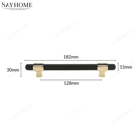 Tay nắm đũa hiện đại màu đen vàng SH8016