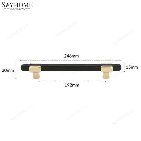 Tay nắm đũa hiện đại màu đen vàng SH8016