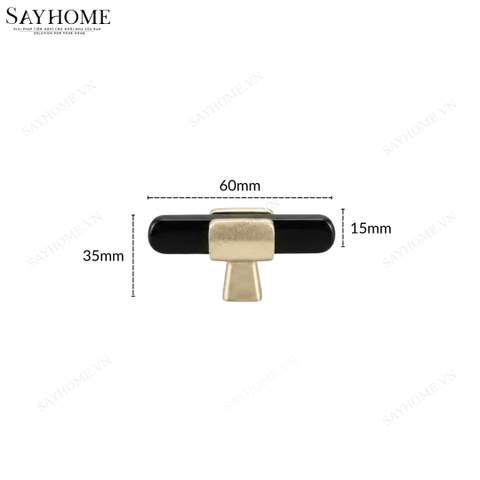 Tay nắm đũa hiện đại màu đen vàng SH8016