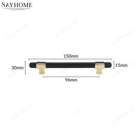 Tay nắm đũa hiện đại màu đen vàng SH8016
