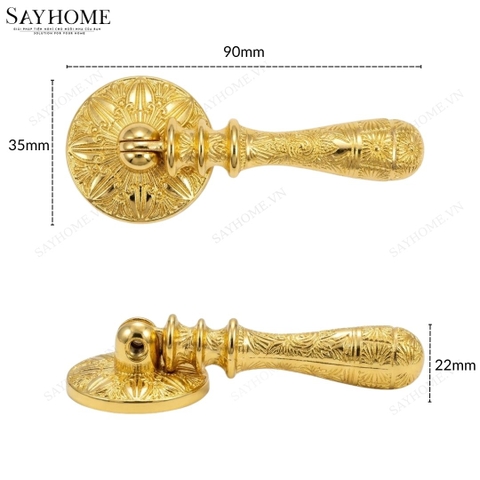 Tay nắm tủ tân cổ điển màu vàng gold SH80V57 tại thành phố Hồ Chí Minh