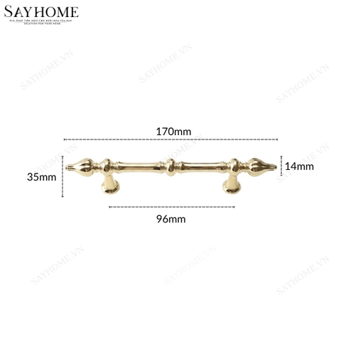 Tay nắm tủ tân cổ điển Vintage màu vàng gold SH80V75 tại thành phố Hồ Chí Minh