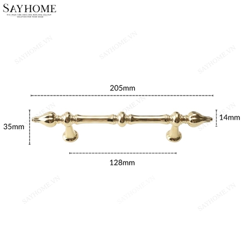 Tay nắm tủ tân cổ điển Vintage màu vàng gold SH80V75 tại thành phố Hồ Chí Minh
