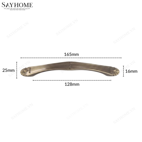 Tay nắm tủ tân cổ điển Vintage màu vàng đồng SH8818