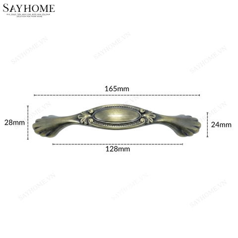 Thông số kĩ thuật Tay nắm tủ tân cổ điển vintage màu vàng đồng SH8832 tại Thành phố Hồ Chí Minh