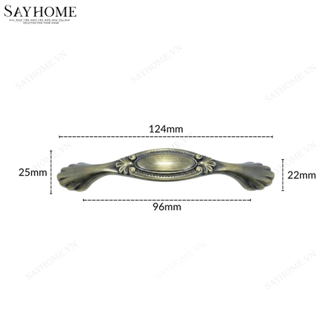 Thông số kĩ thuật Tay nắm tủ tân cổ điển vintage màu vàng đồng SH8832 tại Thành phố Hồ Chí Minh