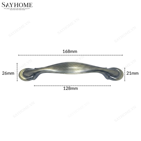 Thông số kĩ thuật Tay nắm tủ tân cổ điển màu vàng đồng SH8833 tại Tân Bình