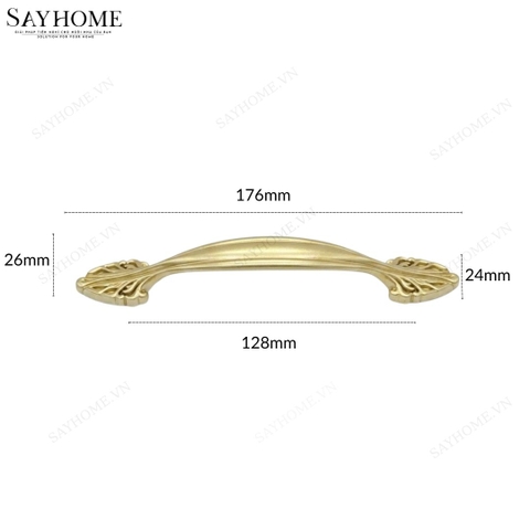 Tay nắm tủ tân cổ điển vintage màu vàng gold SH8837
